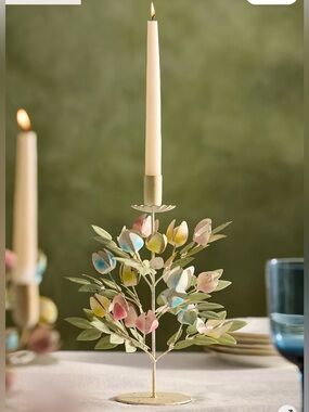 Anthropologie Tulip Iron Taper Holder